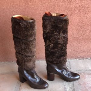 KURT GEIGER BROWN LEATHER BOOTS